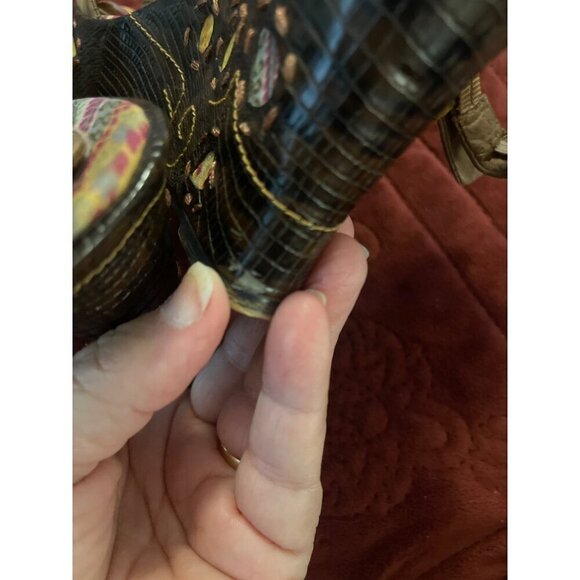 Retro Kenzie women’s 8M CUTOUT Swedge, sandals, leather floral wedge platform - Picture 5 of 10